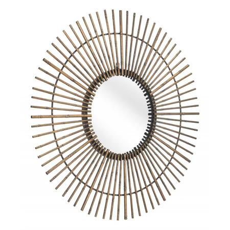 GFANCY FIXTURES 31.9 x 31.9 x 1.2 in. Gold Tribal Round Mirror GF3667549